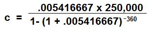 Mortgage Monthly Payment Formula